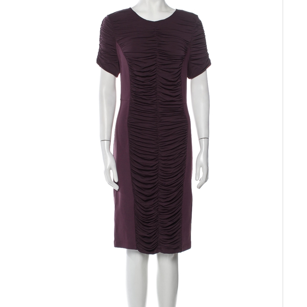 Elegant Burberry London Purple Ruched Dress